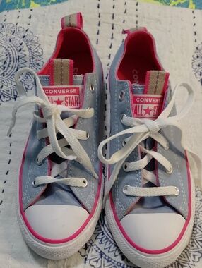 Converse Kids Light Blue & Pink All Star Low-Top Sneakers Size 2.5